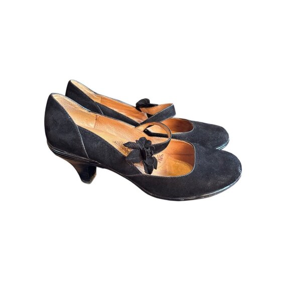 Sofft Navy Blue Suede Mary Janes Kitten Heels (Thick Heel), Sz 9.5, Retro Vibes - Picture 1 of 5